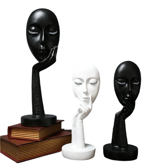 3D Face Mask Abstract Sculpture Decorative Art